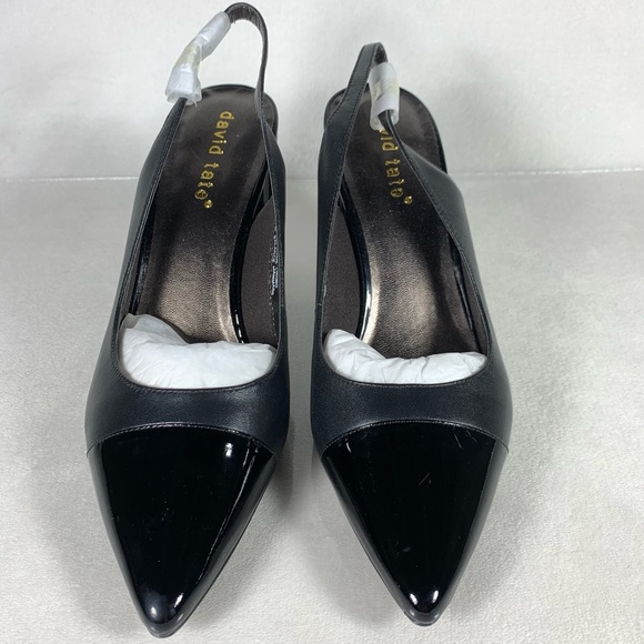 NIB David Tate Women’s Genesis Slingback Pointy Toe Heel in Black Sz 9M - Picture 4 of 11